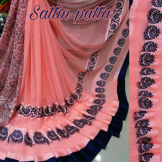 Satin sarees Bluebaskit