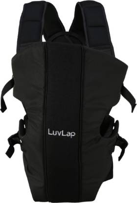 LuvLap Sunshine Baby Carrier Black Front Carry facing in Bluebaskit