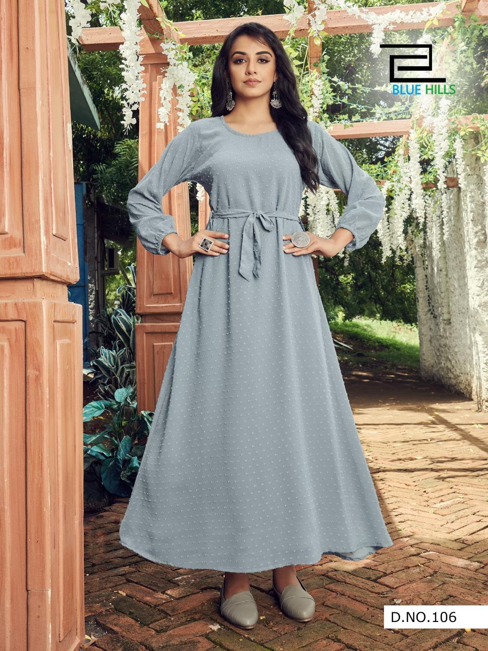 Gown with belt - Bluebaskit
